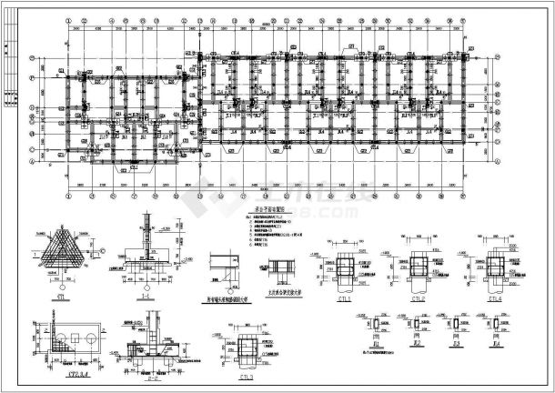 砌体结构住宅楼结构施工图（七层桩基础）-图二