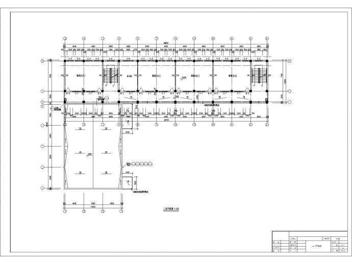 [临汾]某中学1500平米三层教学楼建筑扩初图_图1
