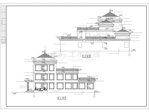 上海三层幼儿园建筑方案图（高15米）-图一