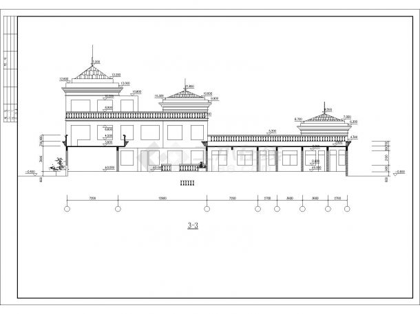 上海三层幼儿园建筑方案图（高15米）-图二