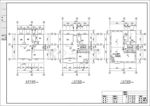 砖混结构别墅结构施工图（三层条形基础）-图二