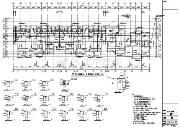 带夹层六层住宅框架结构施工图-图二