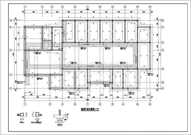 3层仓储项目宿舍食堂结构施工图(带采光顶)-图一
