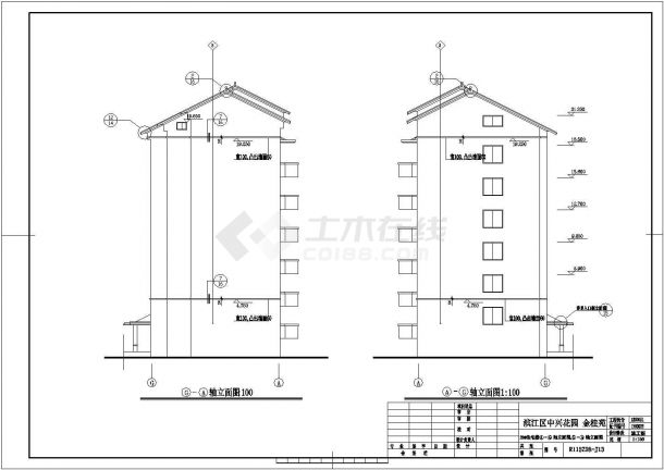 某六层住宅楼建筑设计图纸（全集）-图一