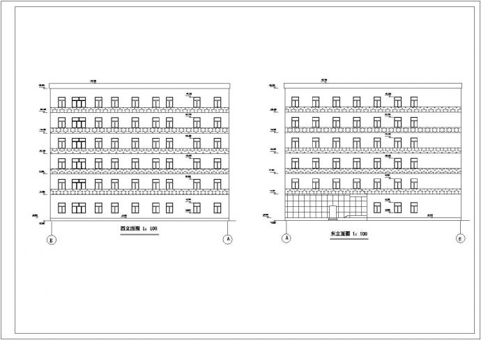 某六层国际大酒店建筑设计图（共13张）_图1