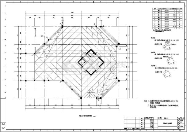 8度抗震商业广场中庭大跨度钢结构施工图-图二