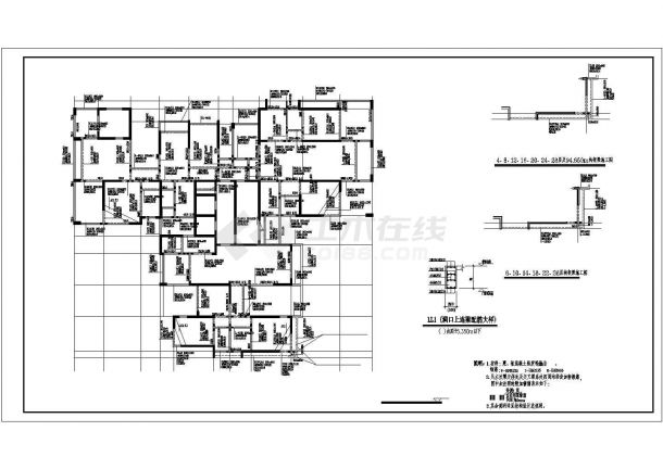 30层剪力墙结构住宅楼结构施工图（条形基础）-图二