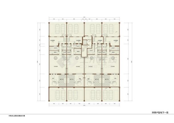 [沈阳]某五层花园洋房户型平面图（三室两厅四卫、240-250平方米）-图一