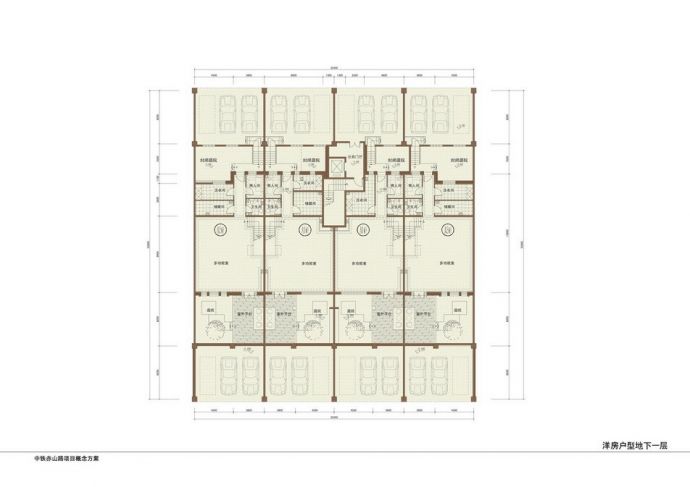 [沈阳]某五层花园洋房户型平面图（三室两厅四卫、240-250平方米）_图1