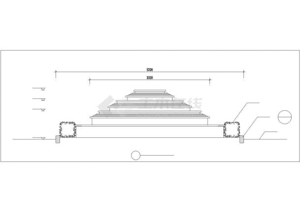 扬州市阳山文化公园内部跌水池施工设计CAD图纸-图一