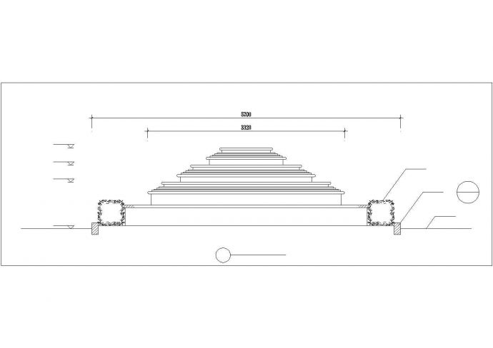 扬州市阳山文化公园内部跌水池施工设计CAD图纸_图1