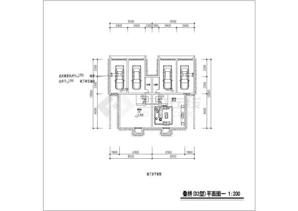[北京]某五层叠拼别墅户型建筑cad图（170、190平方米）-图一