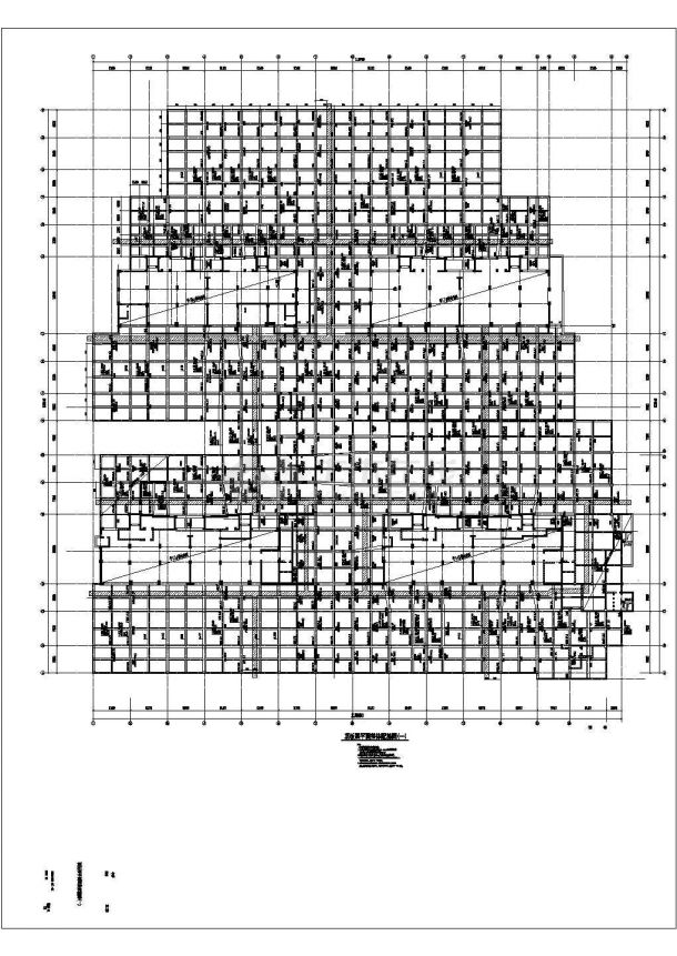 框架剪力墙结构地下车库结构施工图-图一