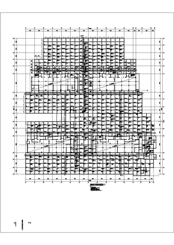 框架剪力墙结构地下车库结构施工图-图二