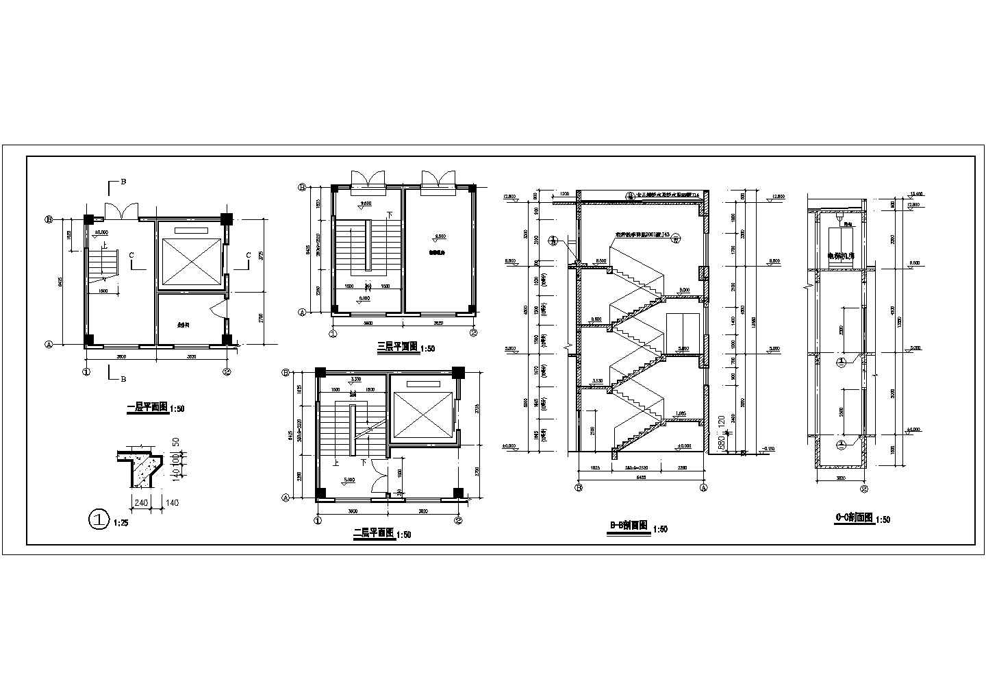 [浙江]某3065平方米三层厂房建筑施工图