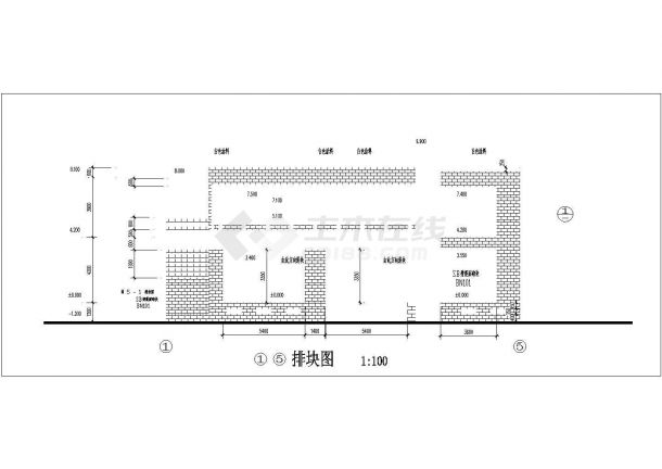 [天津]某高标准厕所建筑方案图-图一