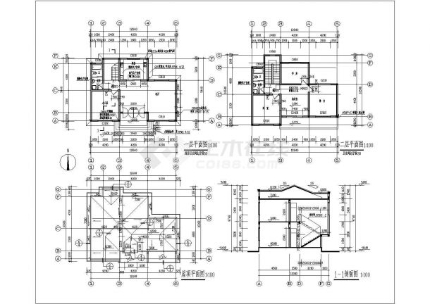 筏形基础2层砖混结构别墅结构施工图（含建筑施工图）-图二