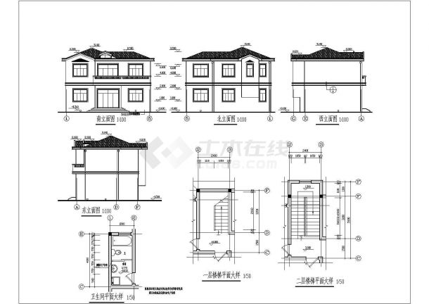 砖混结构别墅结构施工图（二层条形基础）-图二