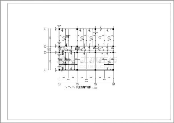[毕业设计]某1311平方米五层框架教学楼建筑结构方案图（含施工组织设计）-图一