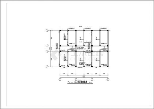 [毕业设计]某1311平方米五层框架教学楼建筑结构方案图（含施工组织设计）-图二