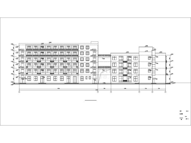 [毕业设计]某框架6448.3平方米六层综合楼建筑施工图-图二