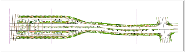 某大型道路绿化建筑设计施工平面图-图一