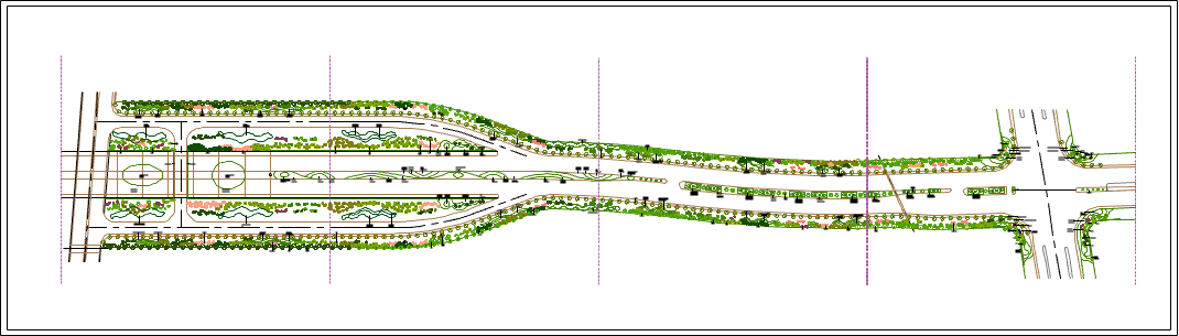 某大型道路绿化建筑设计施工平面图