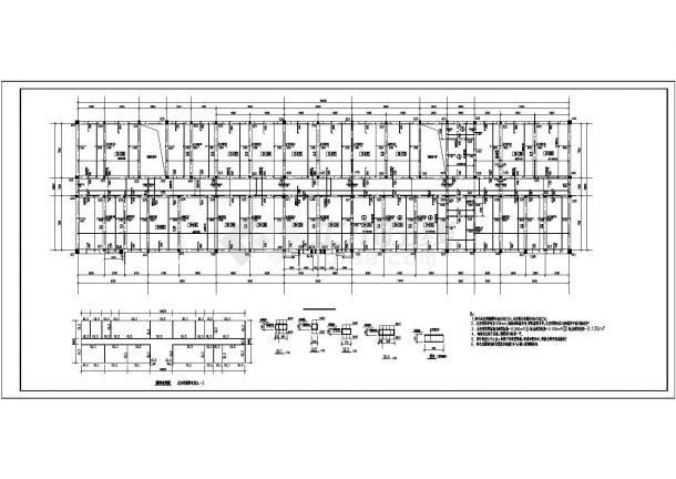 河北省某小学条形基础砖混教学楼结构施工图-图一