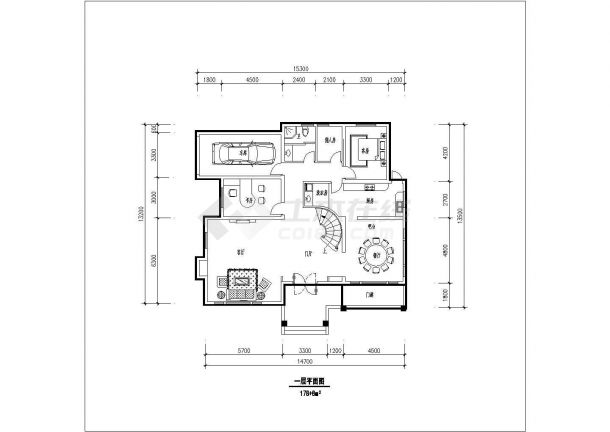 某地两层带车库房屋建筑设计方案图-图二