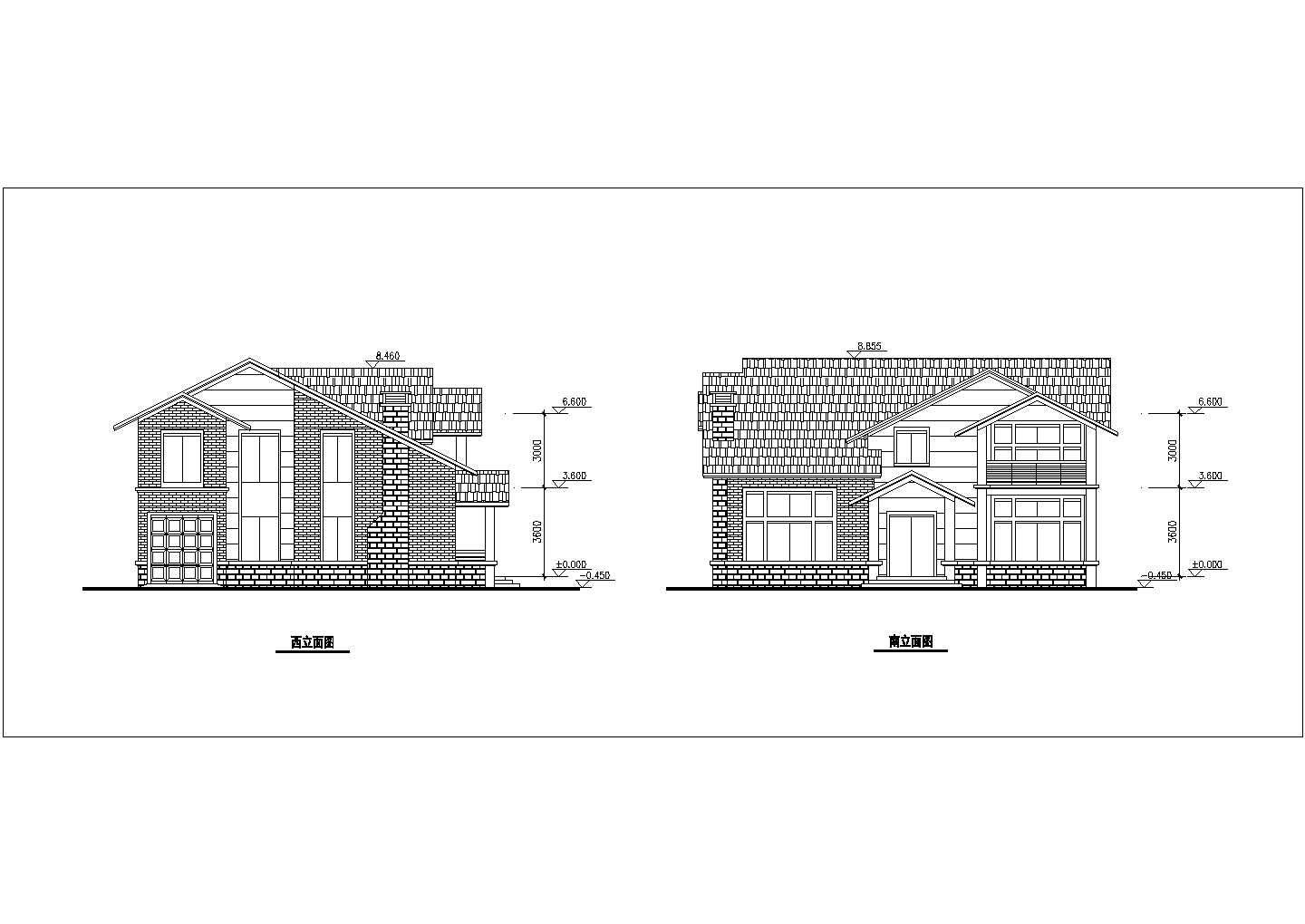 某地两层带车库房屋建筑设计方案图