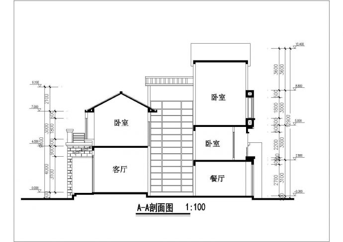 美观三层双拼新农村住宅建筑设计图纸_图1
