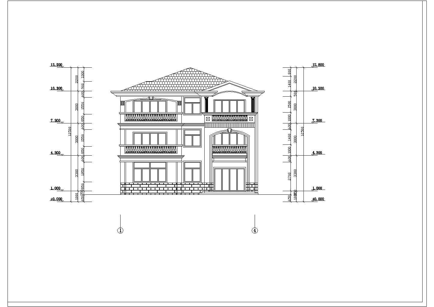 美观砖混三层自建房屋建筑设计图纸