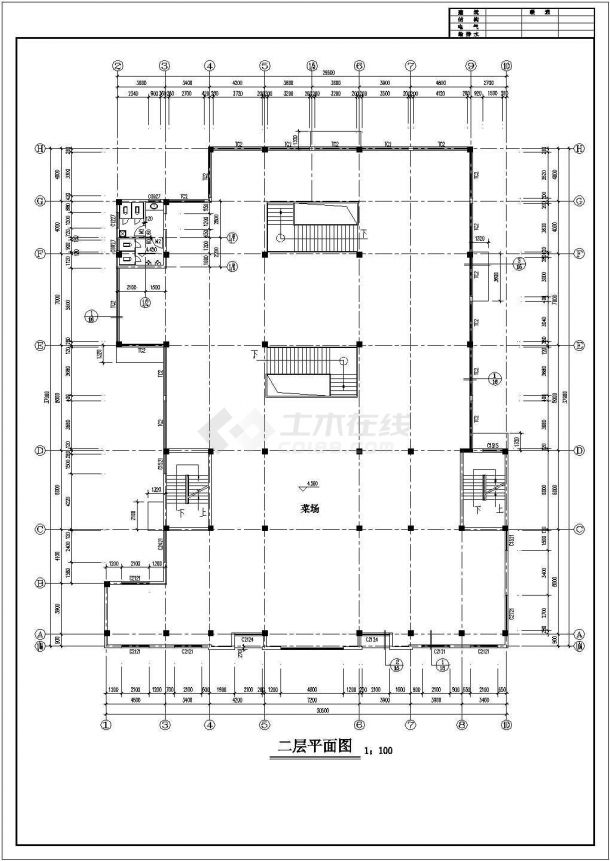 某地四层菜市场建筑施工图（建筑分类和耐火分类均为2类）-图二