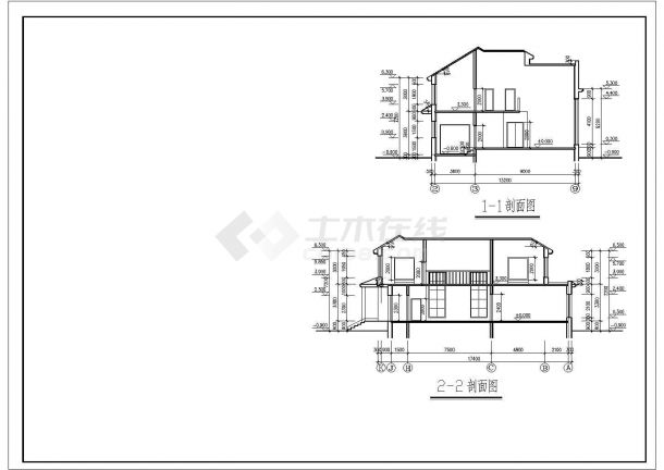 某地法式二层自建别墅建筑设计施工图-图二