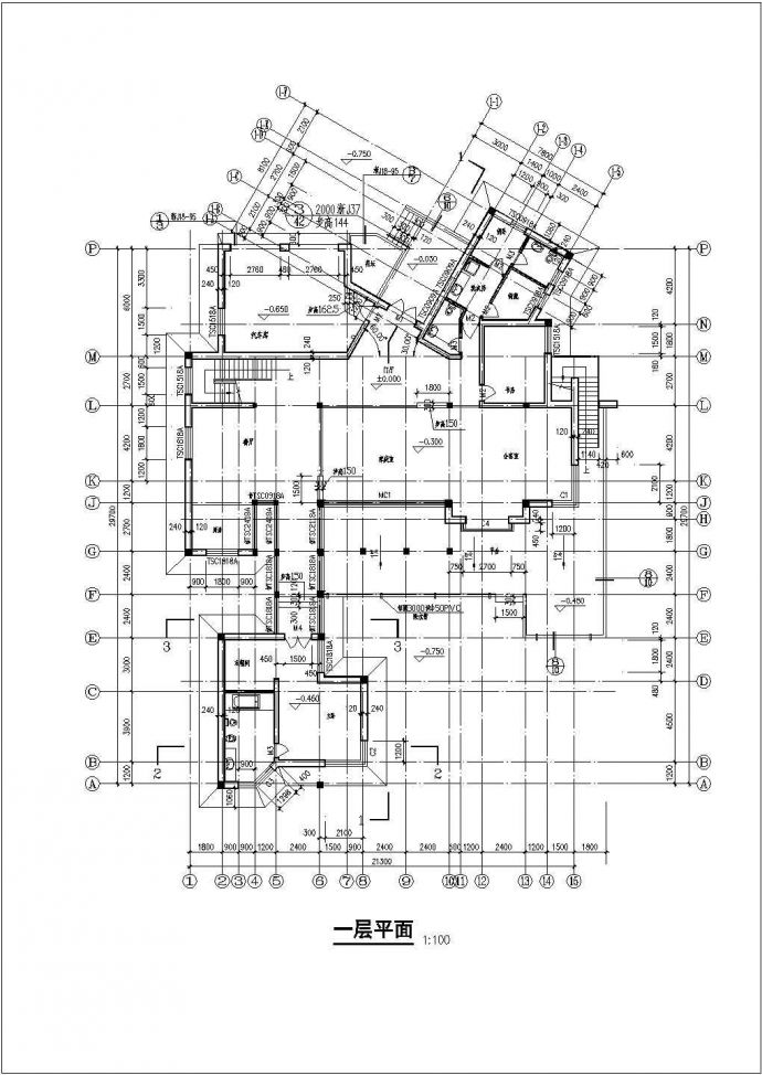豪华砖混二层自建别墅建筑设计图纸_图1