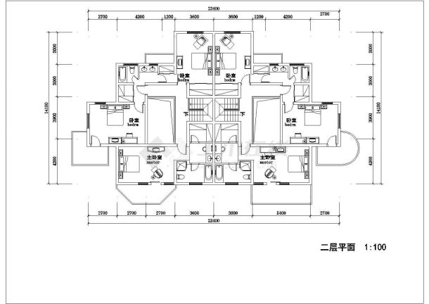 某地个性美式二层别墅建筑设计图纸-图一