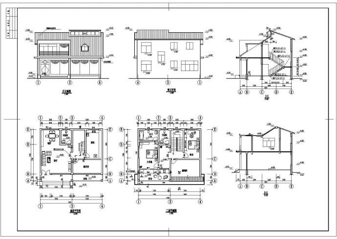 某地两层经济小型房屋建筑设计图纸_图1