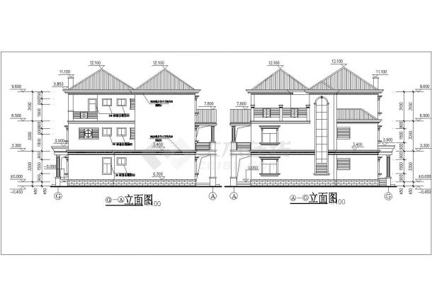 某地经典三层新农村房屋建筑设计图-图二