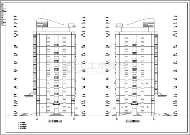 某地区大型厂区高层办公楼施工图（共15张）-图一