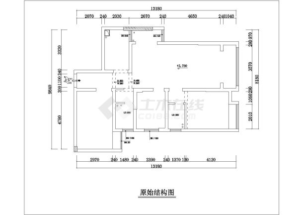 鹏华国际7栋1903傅先生雅居户型建筑图纸-图一