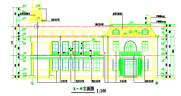 某地区二层会所建筑设计施工全套图纸_图1