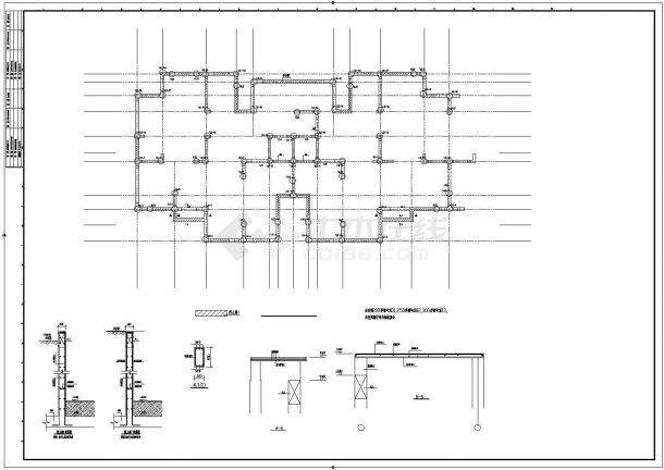 24层剪力墙结构住宅楼结构图（平筏基础）-图一