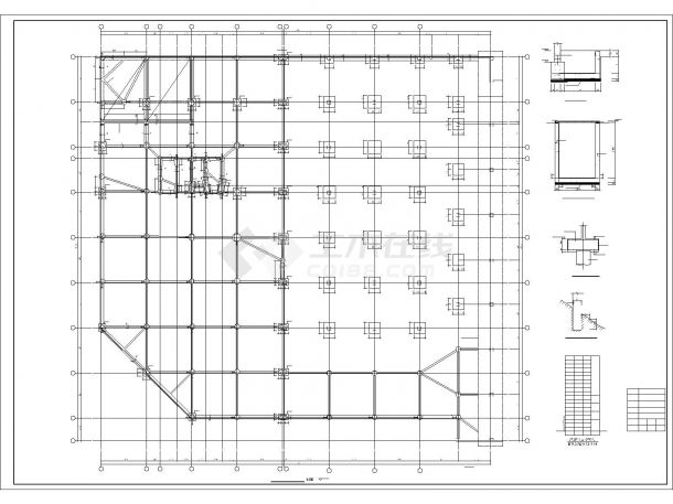 [重庆]15层框剪结构广场办公楼结构图（地下一层车库）-图二