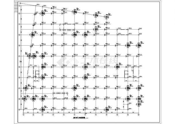 某十层筏形基础框剪结构商业大厦结构施工图（7度抗震）-图二