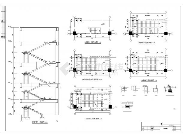 两层带电梯框架厂房结构施工图-图二