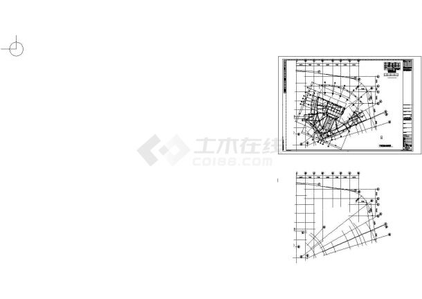 [上海]25层框筒结构高层结构模板图（裙房四层）-图一