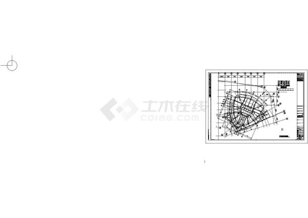[上海]25层框筒结构高层结构模板图（裙房四层）-图二
