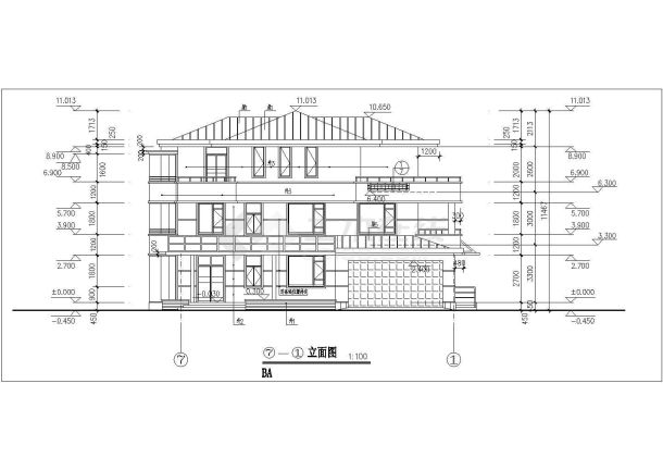 某地现代三层自建别墅建筑设计方案图-图二