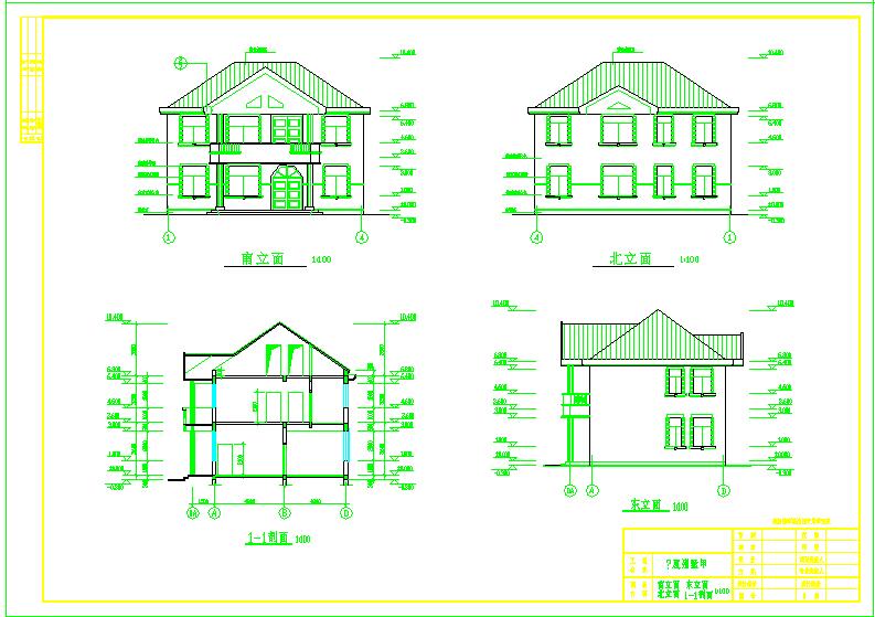 简洁经济二层农村房屋建筑设计图纸