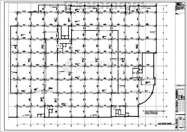 科技大厦甲类掘开式地下室结构图（含建施）-图一